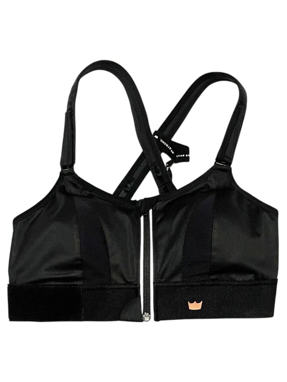 Shefit Ultimate Sports Bra Luxe (US L) Black 110002 Adjustable Front Zip Closure